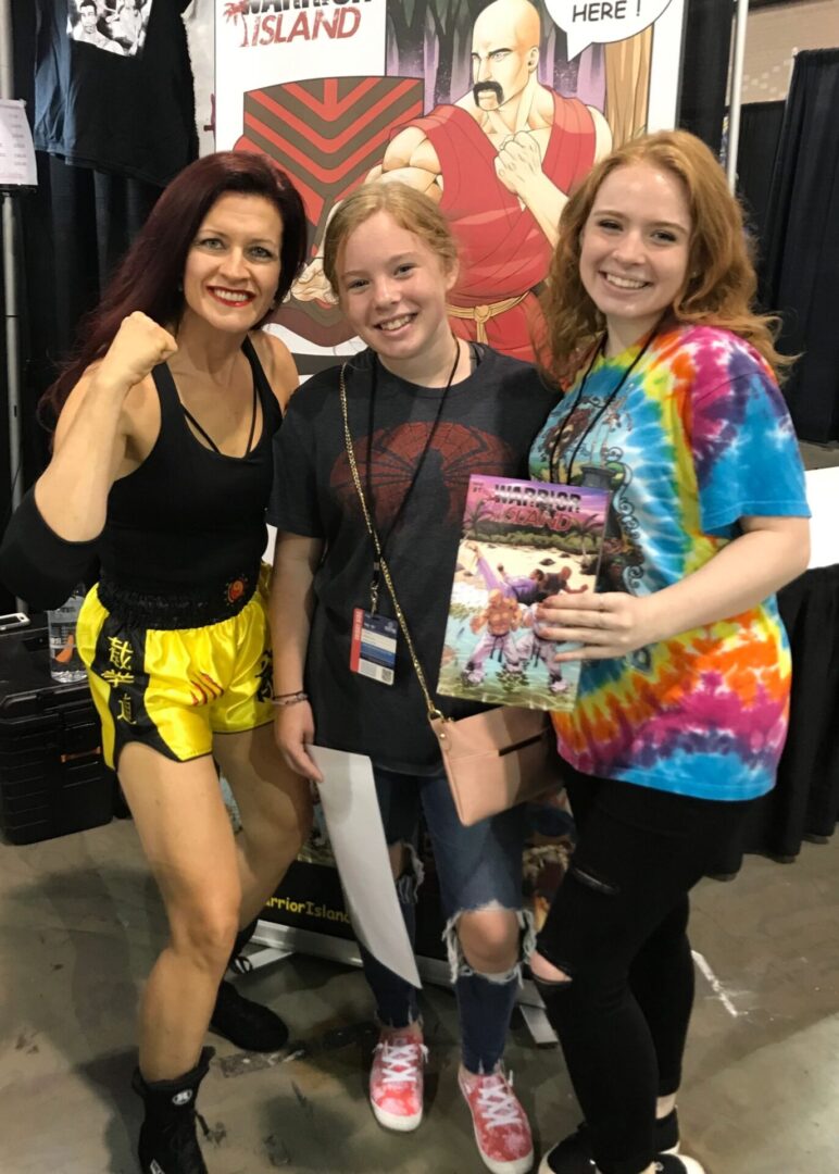 Young fans with a Warrior Island comic