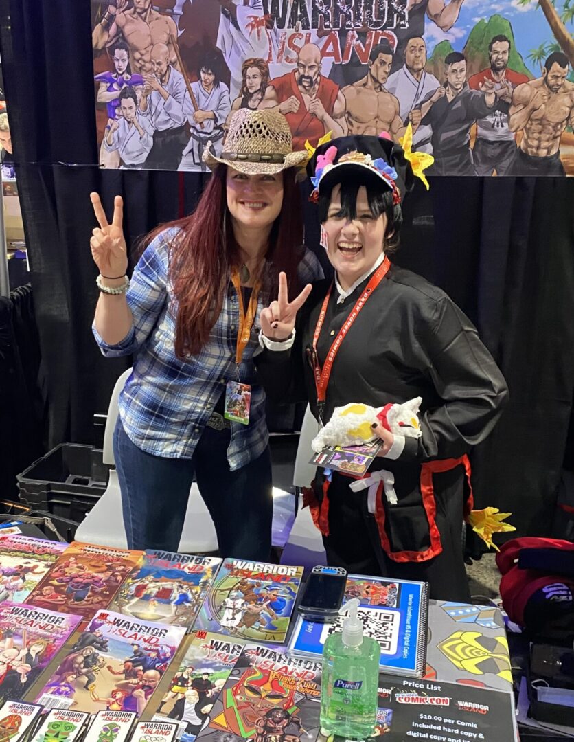 Warrior Island table display at fan convention